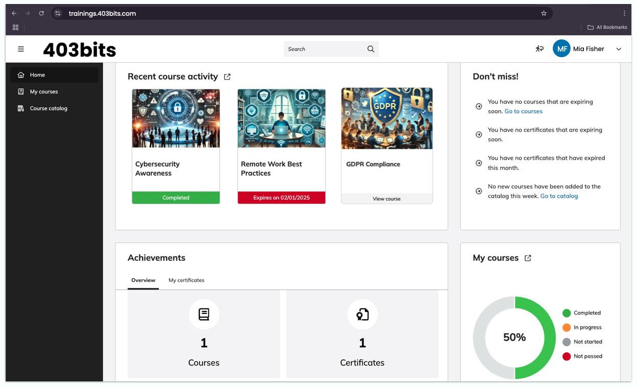 Training Dashboard